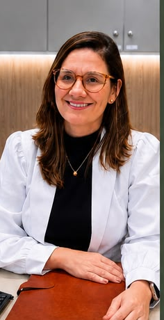 Dra. Emanuella Rodrigues em seu consultório
